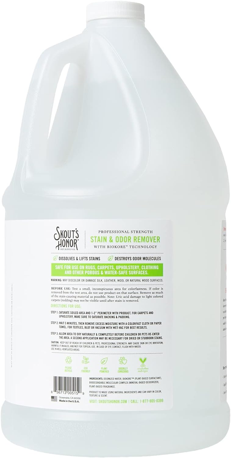 Skout's Honor Professional Strength Stain & Odor Remover 1 Gallon