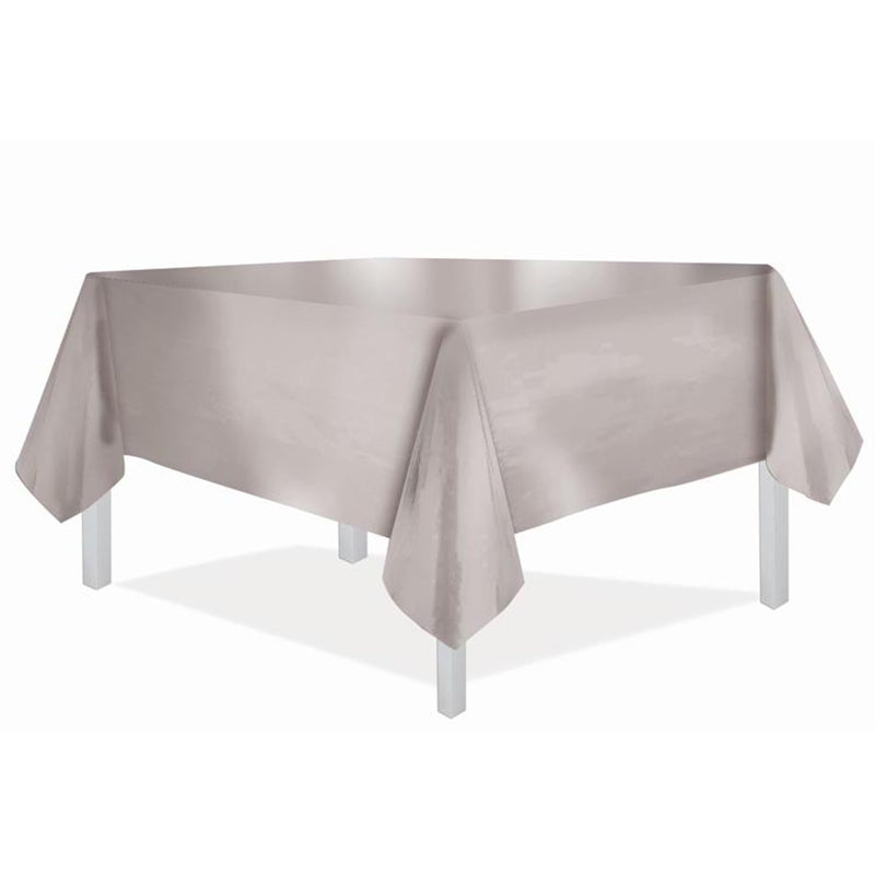 Disposable Table Cover Metallic Silver 54" x 108"