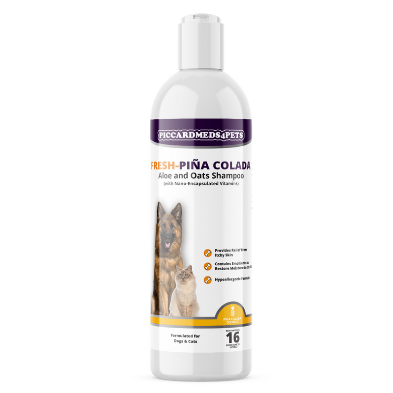 Piccardmeds4pets Fresh-Piña Colada Aloe and Oatmeal Shampoo for Pets 16 oz.