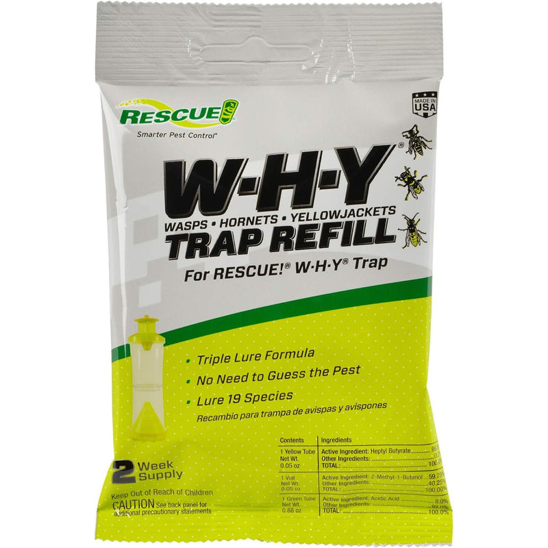 RESCUE! WHY Trap Attractant Refill for Wasp Hornet Yellowjacket, 2-WK Refill 3PK