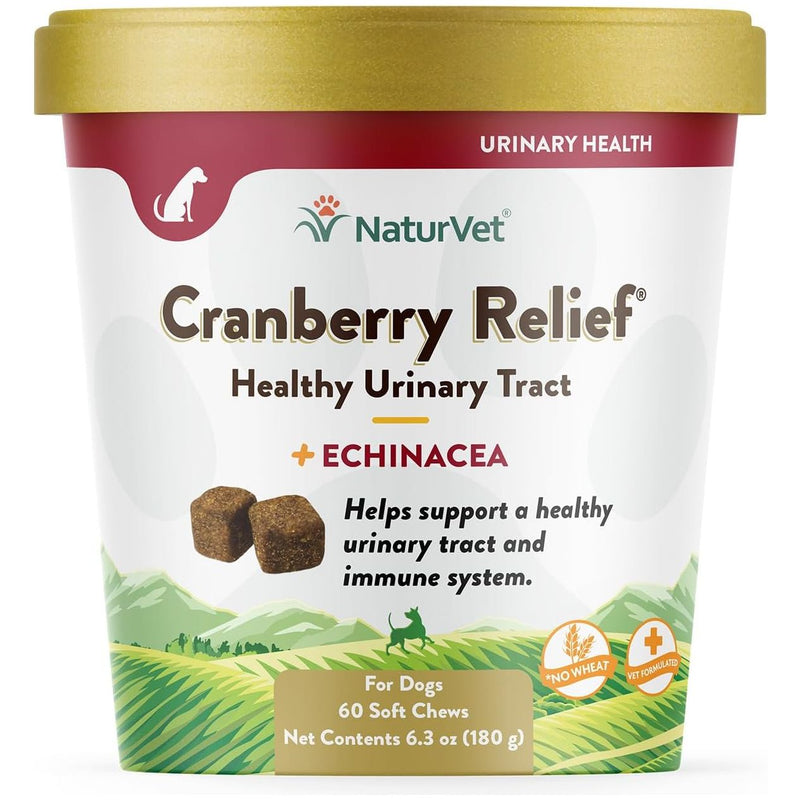 NaturVet Cranberry Relief Plus Echinacea Healthy Urinary Tract 60ct Soft Chews