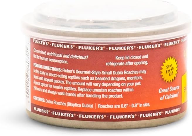 Fluker's Gourmet Canned Food for Reptiles, Small Dubia Roaches, 1.2 oz