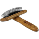 Bamboo Groom Slicker Brush with Stainless Steel Pins for Pets, Medium Pet Adventures Worldwide