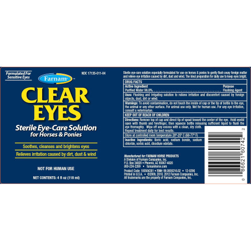 Farnam Clear Eyes Sterile Eye Care Solution Horses 4 oz.