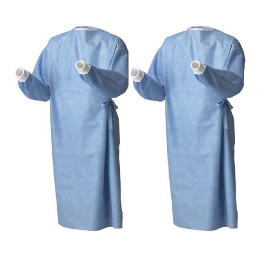 Evolution 4 Non-Reinforced Surgical Gown Sleeves, XL Blue 2-Pack