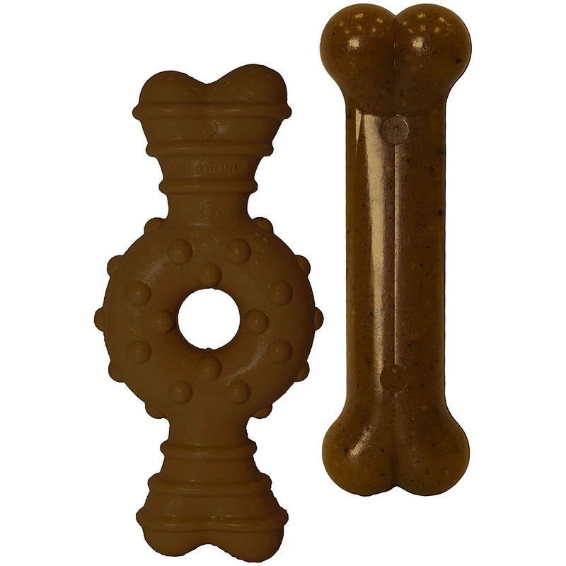 Nylabone Puppy Chew Textured Ring & Bone, X-Small/Petite 2-Pack Nylabone