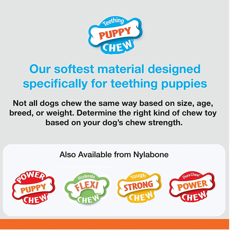 Nylabone Puppy Chew Toy & Treat Triple Pack SM/Regular, Pink Nylabone