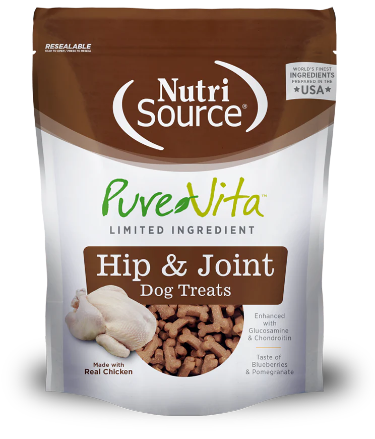 NutriSource Pure Vita Hip And Joint Dog Treats With Real Chicken 6 oz.