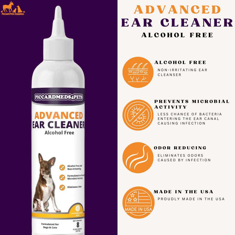 Piccardmeds4pets Advanced Ear Cleanser Alcohol Free 8 oz. Piccard Meds 4 Pets