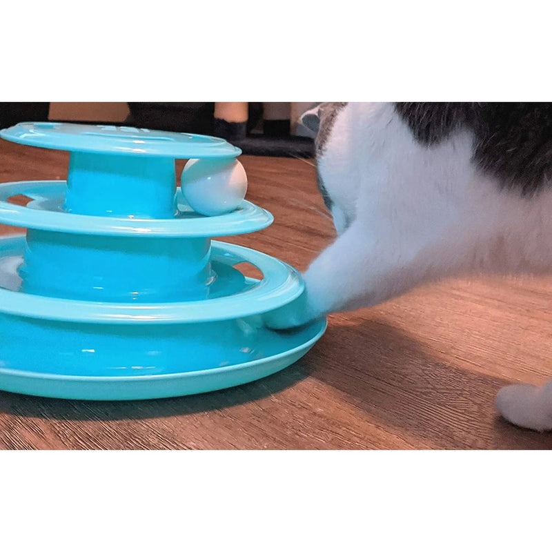 Spot Doc & Phoebe Forever Fun Treat Track for Cats Toy, Blue SPOT