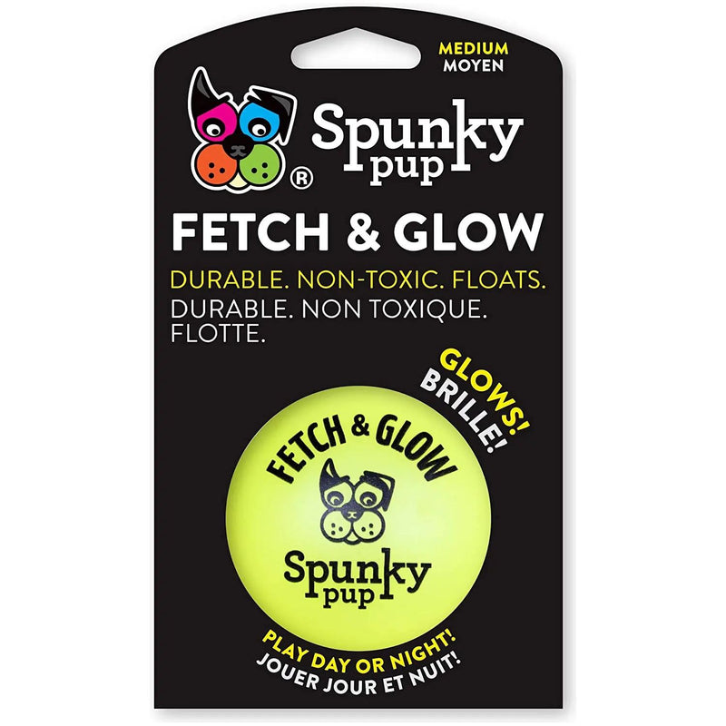 Spunky Pup Fetch & Glow Ball Dog Toy for Medium Dogs Spunky