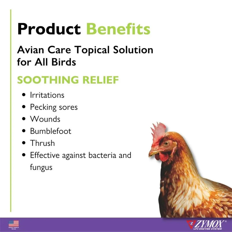 Zymox Avian Care Topical Solution W/o Hydrocortisone 1.25 Oz. ZYMOX