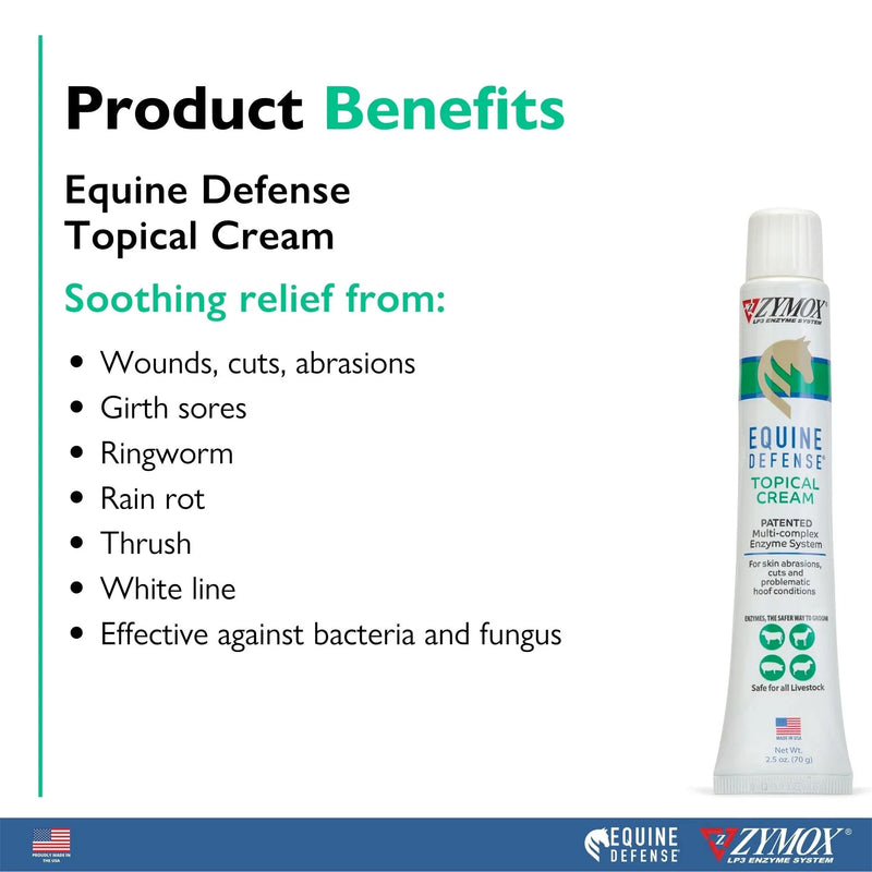 Zymox Equine Defense Topical Skin Cream 2.5 oz. Tube ZYMOX