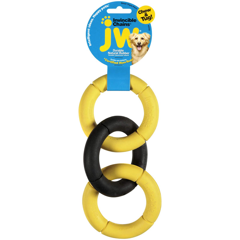 JW Pet Company Invincible Chains ST Triple Dog Toy, Small (Colors Vary)