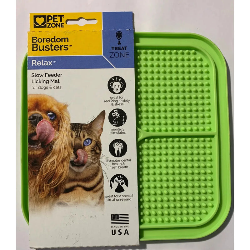 Pet Zone Pet Boredom Busterz Relax Licking Mat, Green Pet Zone