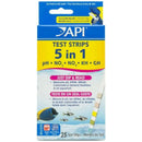 API 5-IN-1 Test Strips Freshwater and Saltwater Aquarium 25-Count Box API