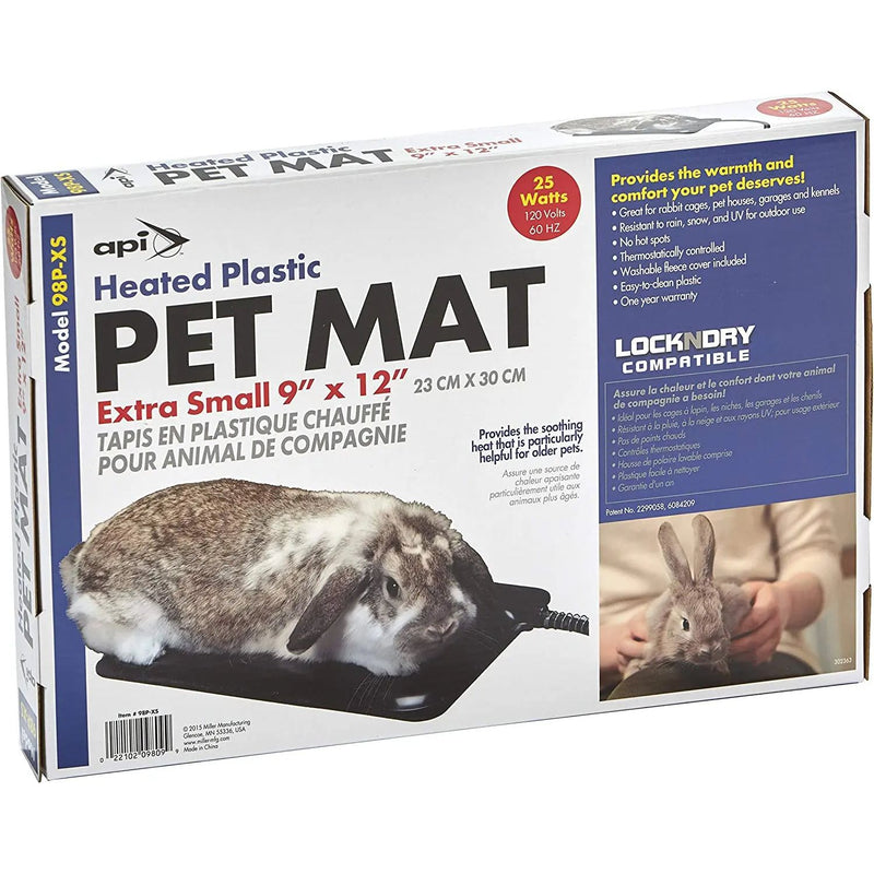 API Extra Small Plastic Heated Pet Mat for Pets 9"x 12" API