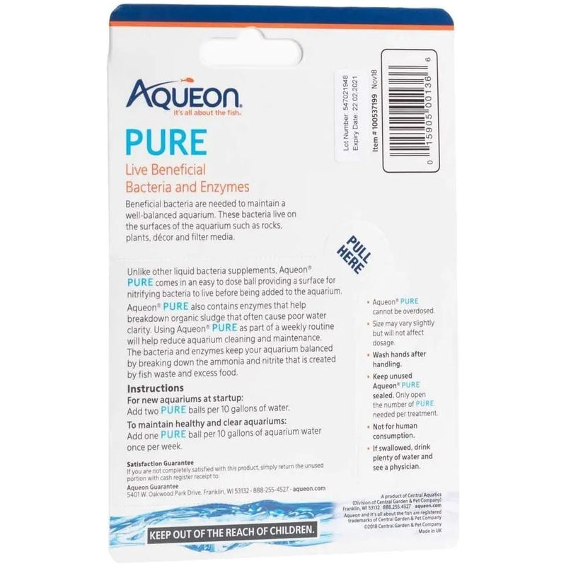 Aqueon Pure Live Beneficial Bacteria and Enzymes 10 Gallon, 4-Count Aqueon