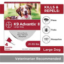 Bayer K9 Advantix II Topical Flea Treatment 21-55 lbs 4-Pack Bayer