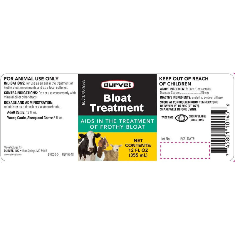 Durvet Bloat Treatment for Cattle Sheep and Goats 12 oz. Bottle Durvet