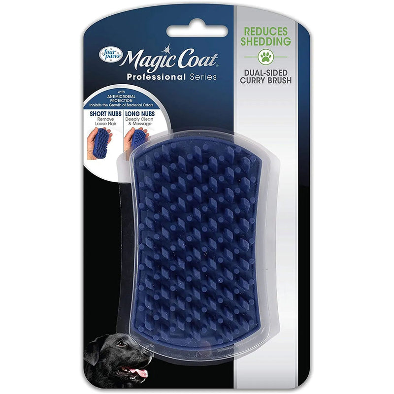 Four Paws Magic Coat Professional Series Dual-Sided Curry Brush Four Paws