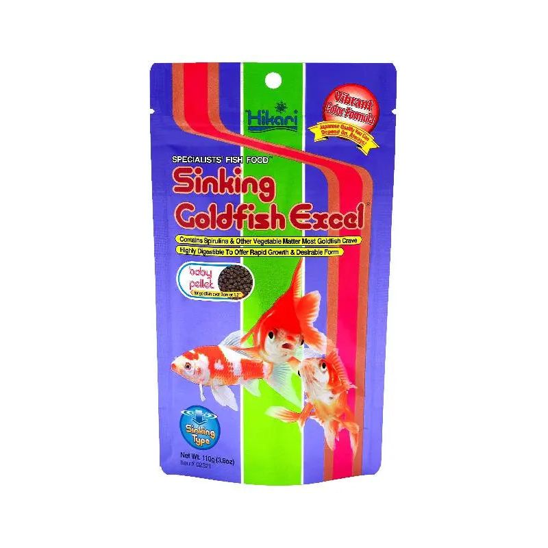 Hikari Sinking Goldfish Excel Baby Pellets Fish Food 3.8 oz. 2PK Hikari