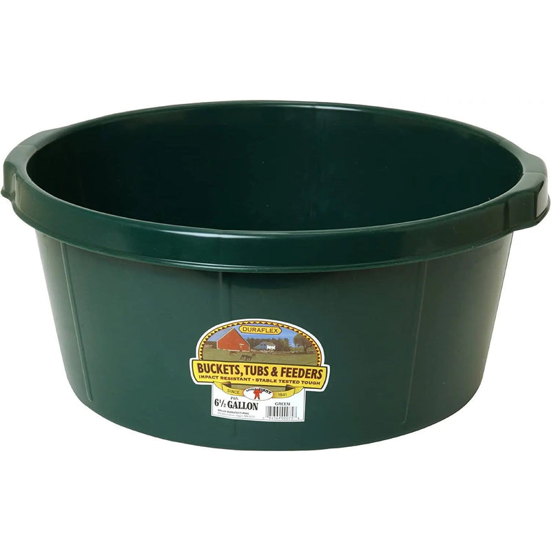 Little Giant Plastic All-Purpose Tub Livestock Feeding Pan With Hand Grips 6.5 Gallons Piccard Pet Supplies