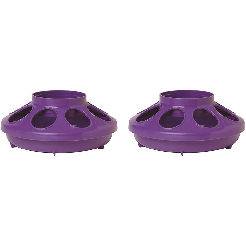 Little Giant Plastic Baby Chick Feeder Bases 1Qt Purple 2-Pack Little Giant