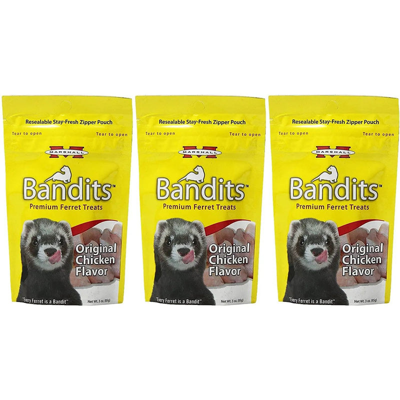 Marshall Bandits Premium Chicken Flavor Ferret Treats 3 oz. 3CT MARSHALL