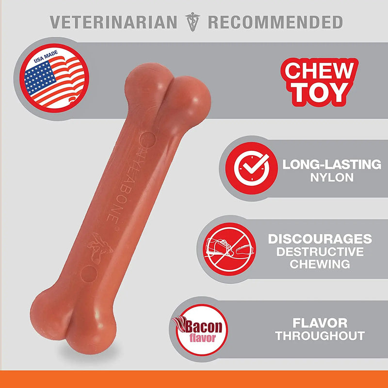 Nylabone Durachew Bacon Flavor Regular Sm to Md Dogs Up to 25lbs. Nylabone