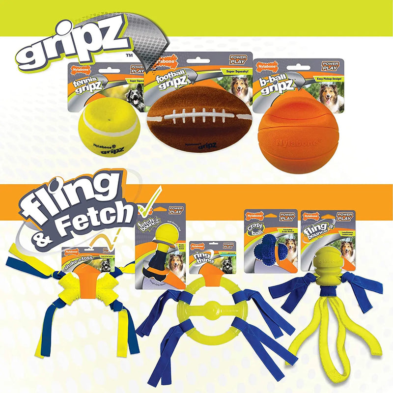 Nylabone Power Play Dog Toys Tennis Ball Gripz Tennis, Small 3CT Nylabone