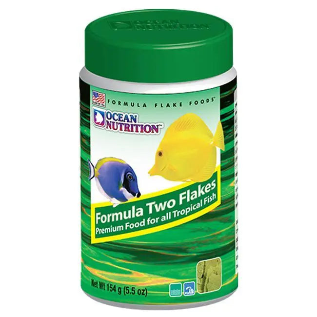 Tropical Fish Food Ocean Nutrition Premium Formula Two Flakes 5.5 oz. Ocean Nutrition