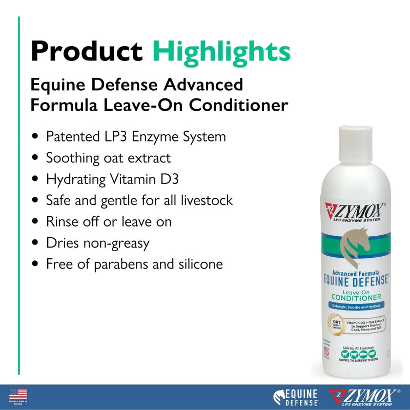 Zymox Equine Defense Advanced Formula Leave-On Conditioner 12 oz. ZYMOX