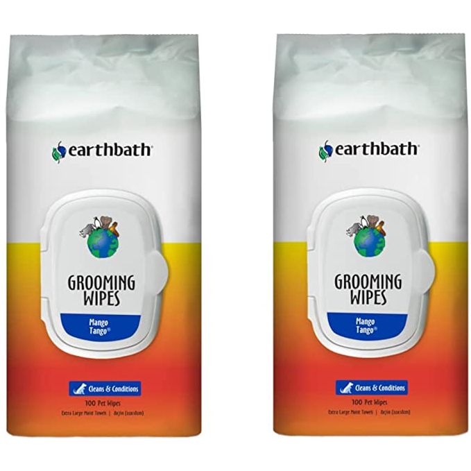 Earthbath Pet Grooming Wipes Mango Tango 100CT Earthbath