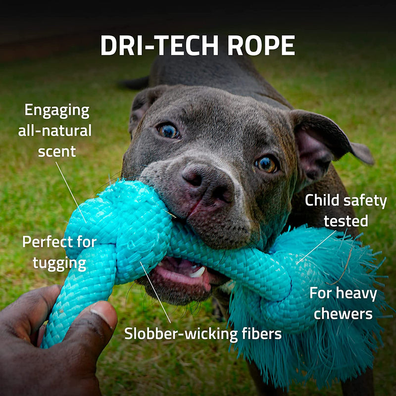 Playology Dri-Tech Rope Dog Toy Peanut Butter Scent, Medium PLAYOLOGY